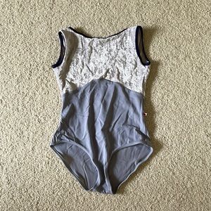 Light Grey Velvet Yumiko Leotard Size S
